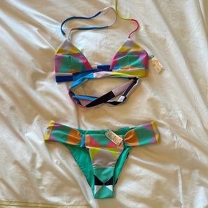 Mara Hoffman multi colored bikini.